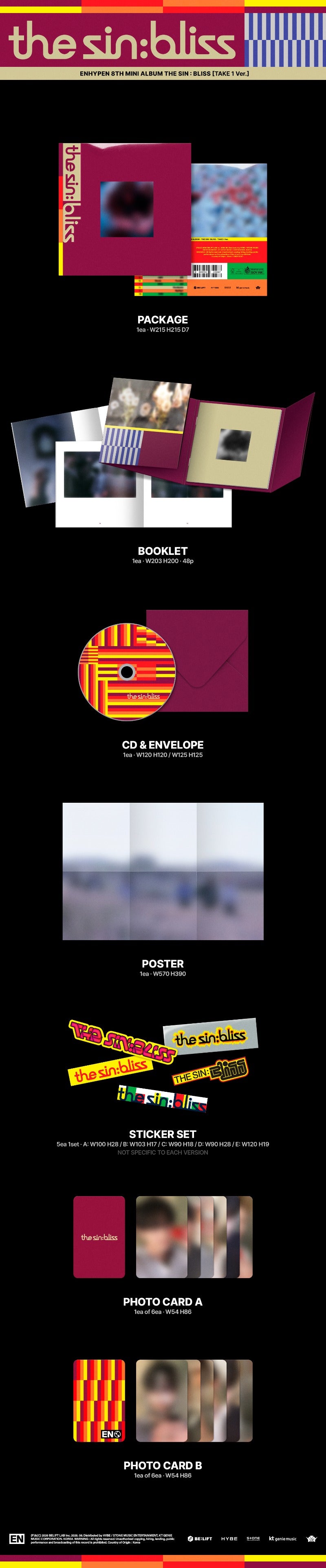 PRE-ORDER ENHYPEN 8th Mini Album THE SIN : BLISS + Aladin POB
