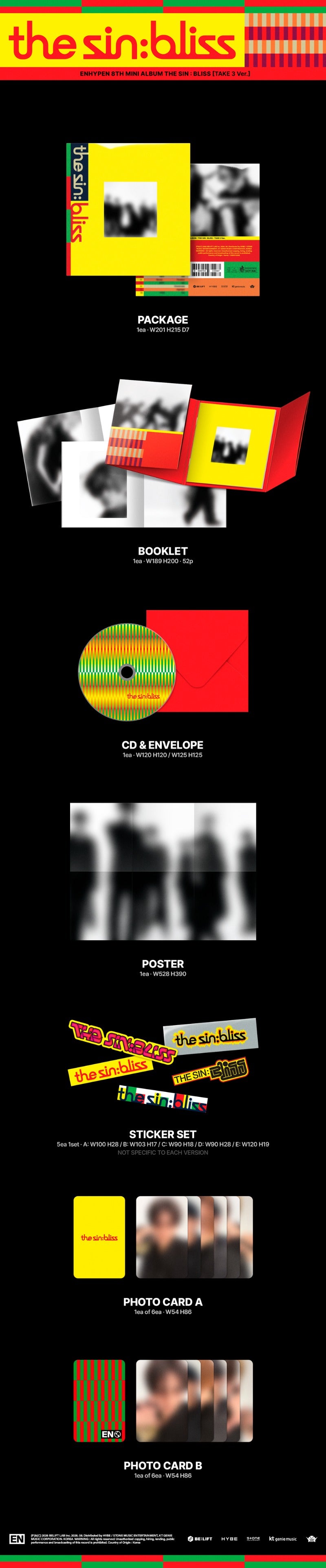 PRE-ORDER ENHYPEN 8th Mini Album THE SIN : BLISS + Aladin POB