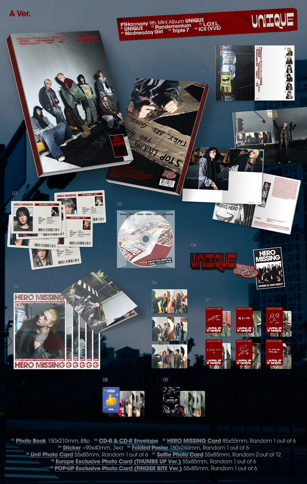 P1Harmony 9th Mini Album UNIQUE hello82 Europe POP-UP Exclusive