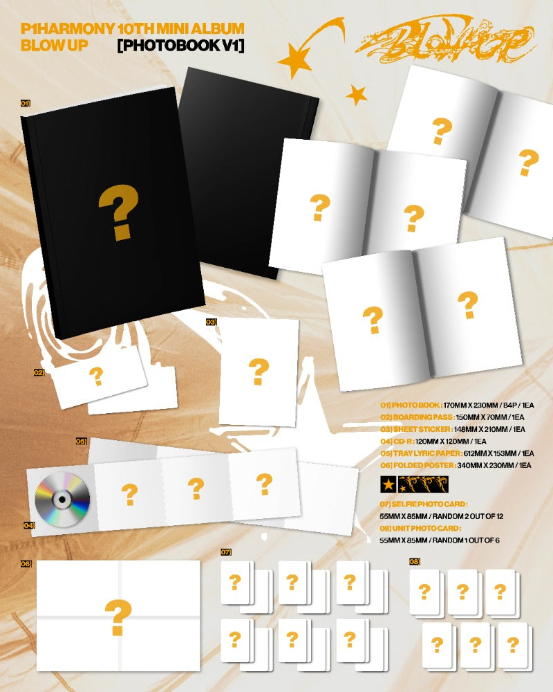 PRE-ORDER P1Harmony 10th Mini Album BLOW UP (Photobook Version) + Weverse POB