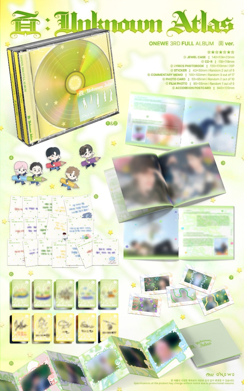 PRE-ORDER ONEWE 3rd Full Album 面 : Unknown Atlas (面 Version)