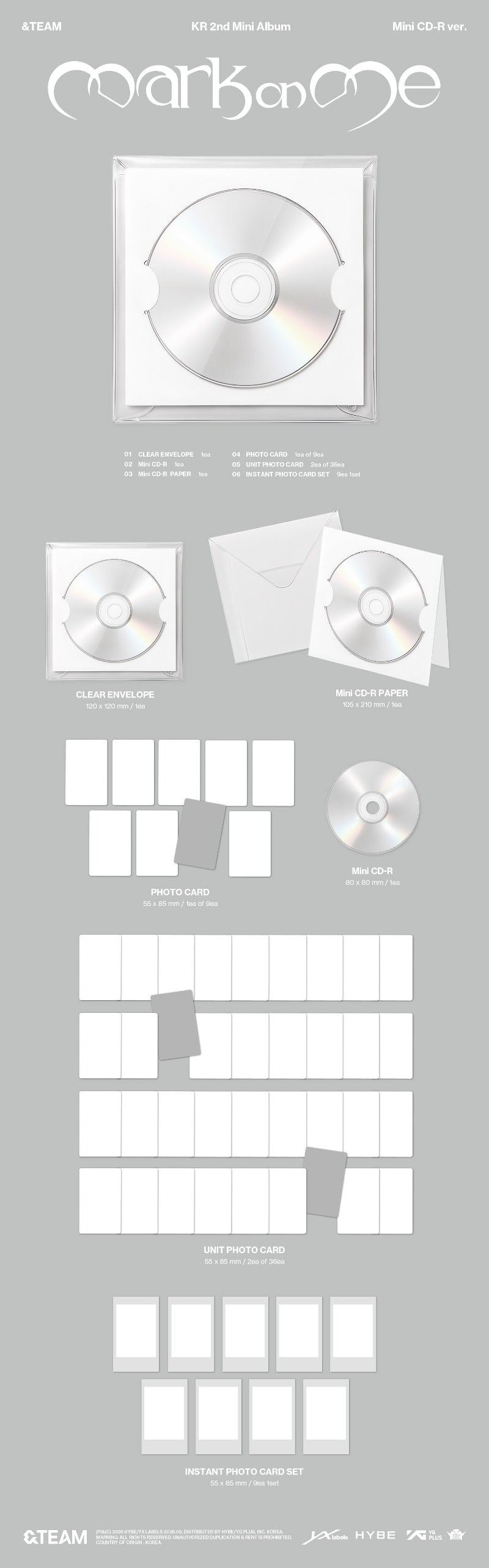 PRE-ORDER &TEAM KR 2nd Mini Album Mark on Me (Mini CD-R Version)