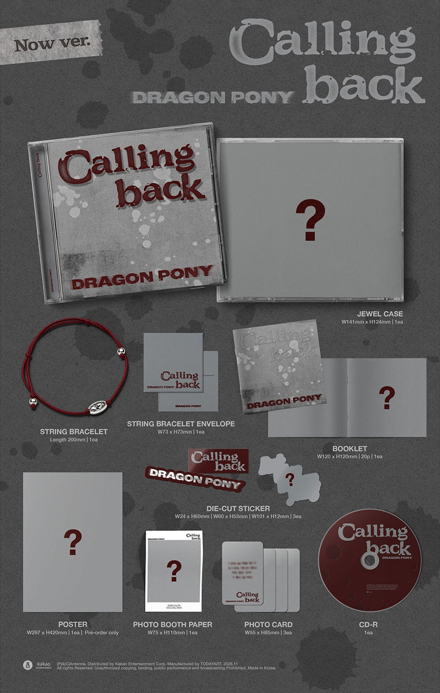 PRE-ORDER Dragon Pony Single Calling back (Now Version)