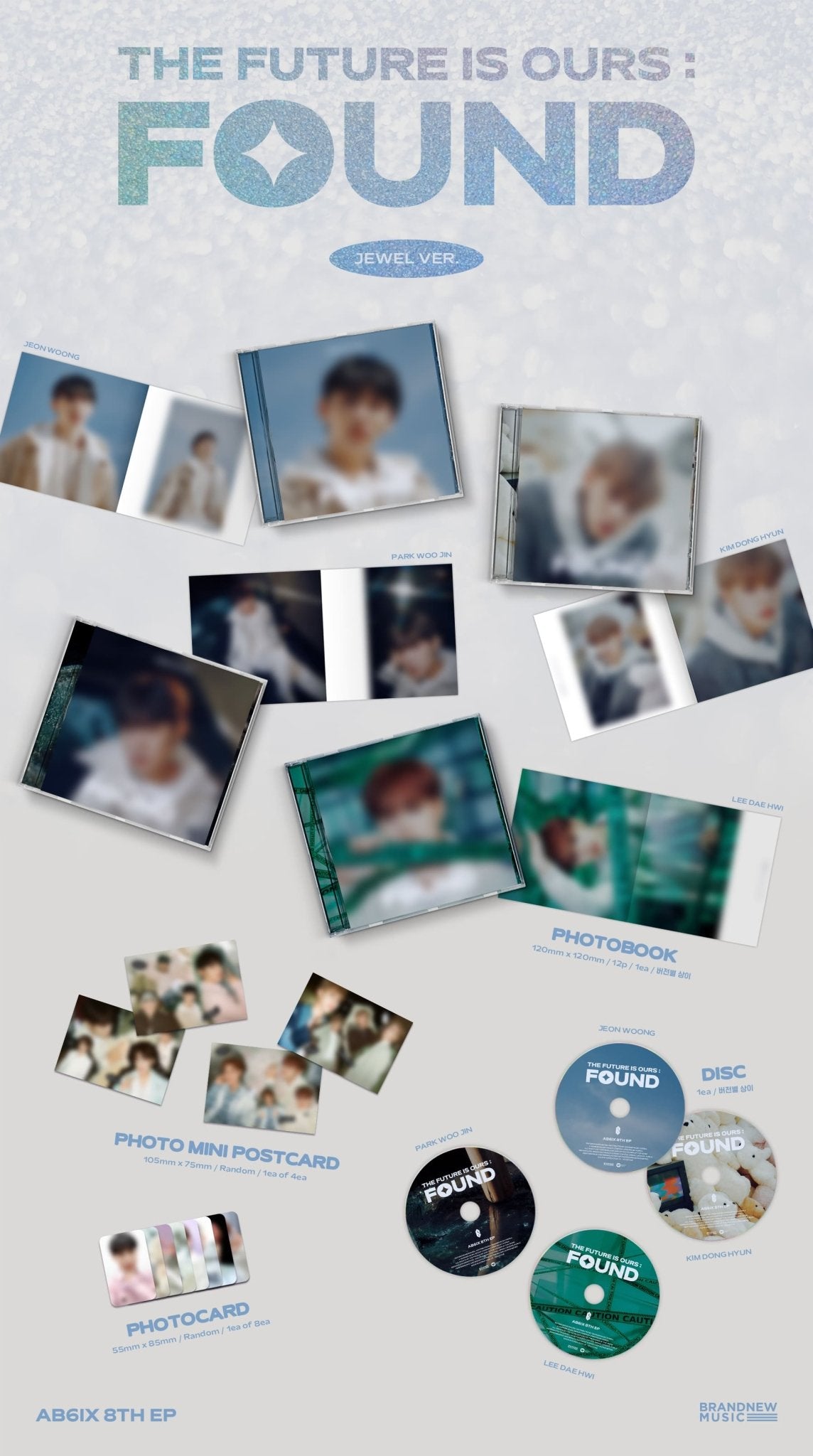 AB6IX 8th EP Album THE FUTURE IS OURS : FOUND (Jewel Version) – album (Woong (BLUE) / / ) | HobiEgo