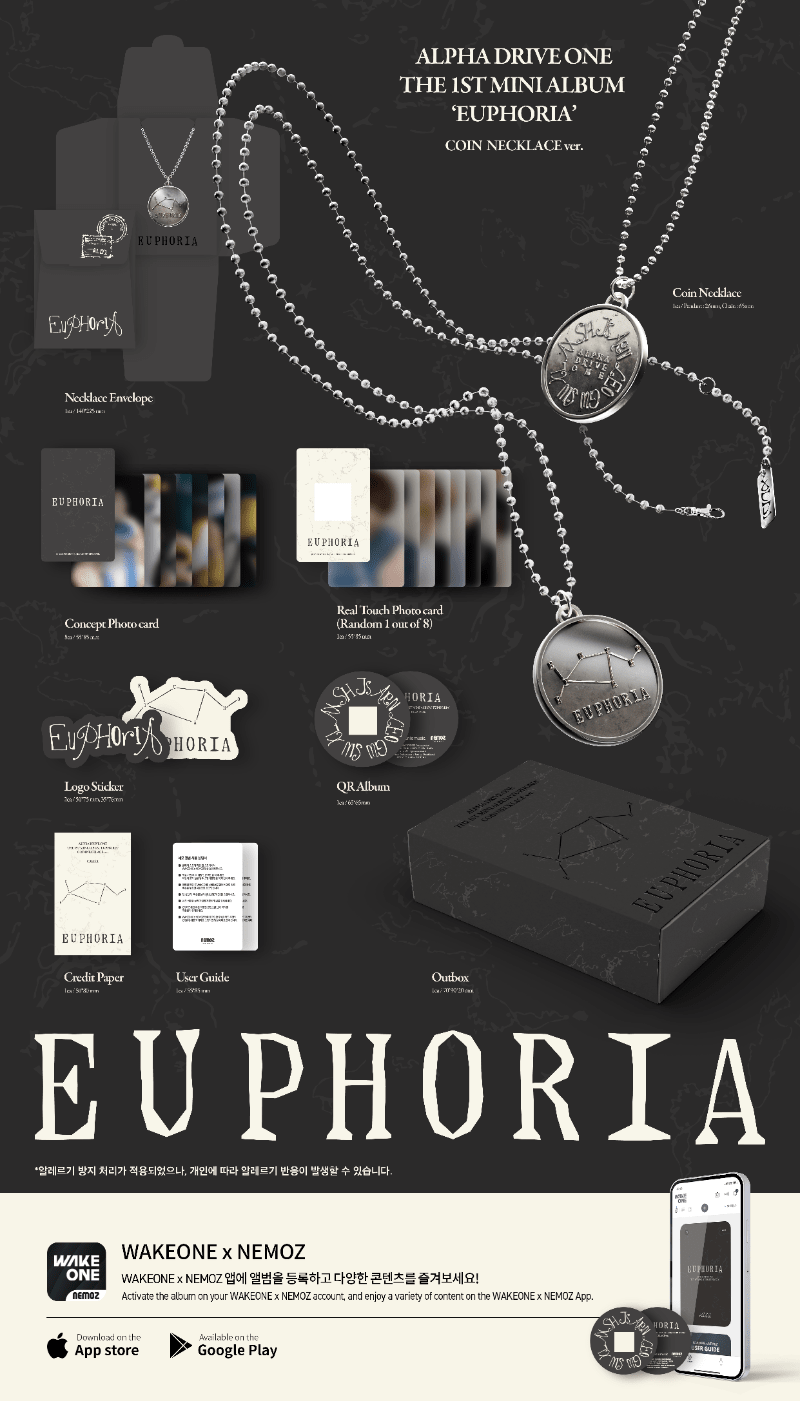 ALPHA DRIVE ONE 1st Mini Album EUPHORIA (COIN LECKLACE Limited Edition) – album 8809704434911 ( / / ) | HobiEgo