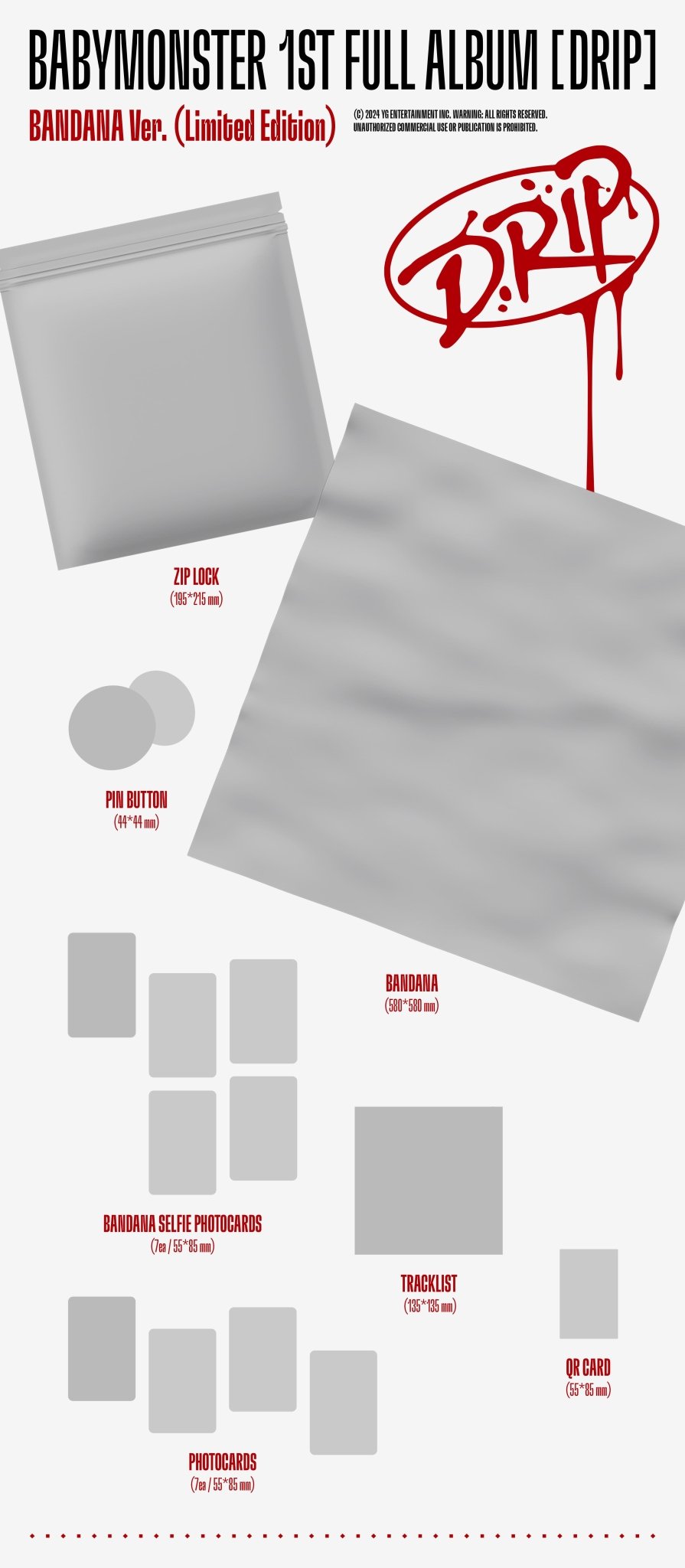 BABYMONSTER 1st Full Album DRIP (BANDANA Version) (Limited Edition) – album ( / / ) | HobiEgo