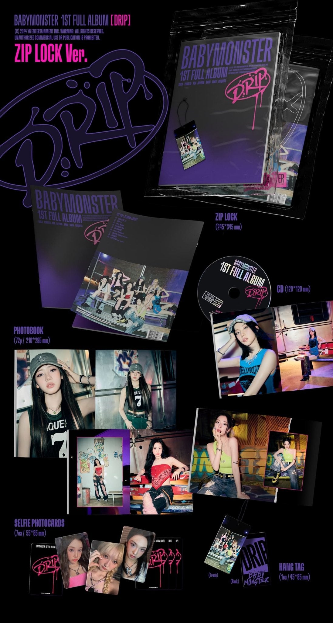 BABYMONSTER 1st Full Album DRIP – album (ZIP LOCK / / ) | HobiEgo