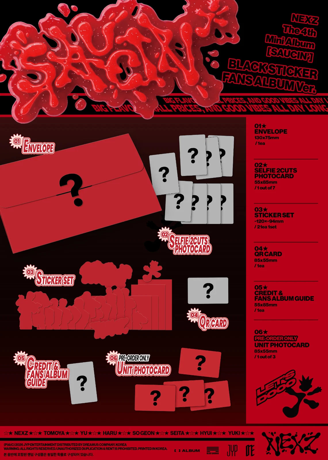 PRE-ORDER NEXZ 4th Mini Album SAUCIN’ (FANS ALBUM Version)