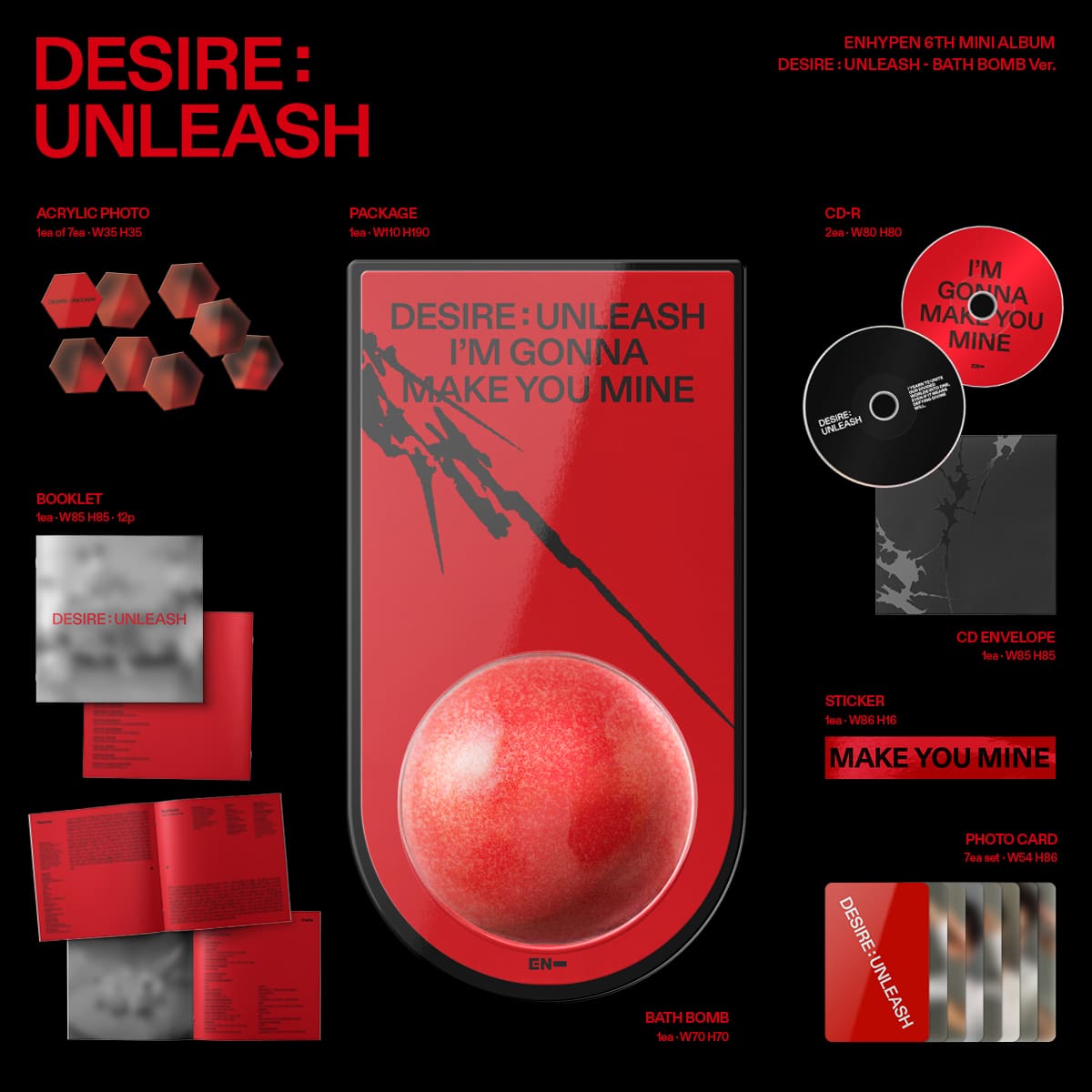 ENHYPEN 6th Mini Album DESIRE : UNLEASH (BATH BOMB Version)