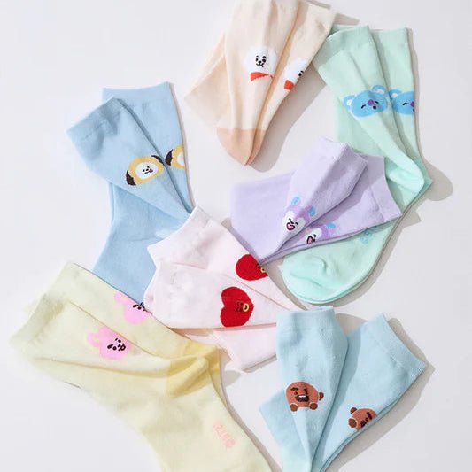 BT21 COLOUR FACE SOCKS BASIC – merch (RM = Koya / / ) | HobiEgo