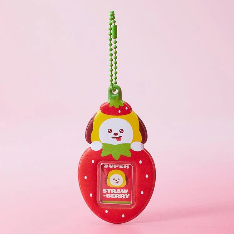 BT21 MINI PHOTO HOLDER KEYRING STRAWBERRY PARTY – merch 8800312349611 (Chimmy / / ) | HobiEgo K - pop Shop