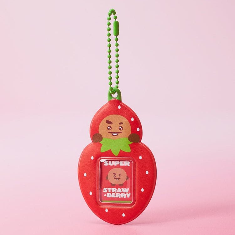 BT21 MINI PHOTO HOLDER KEYRING STRAWBERRY PARTY – merch 8800312349642 (Shooky / / ) | HobiEgo K - pop Shop
