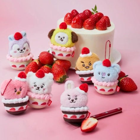 BT21 STRAWBERRY TART PLUSH KEYRING STRAWBERRY PARTY – merch 8800312349437 (Koya / / ) | HobiEgo K - pop Shop