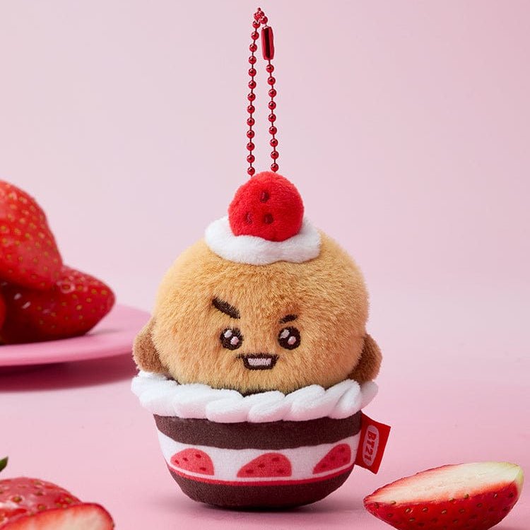 BT21 STRAWBERRY TART PLUSH KEYRING STRAWBERRY PARTY – merch (Shooky / / ) | HobiEgo K - pop Shop