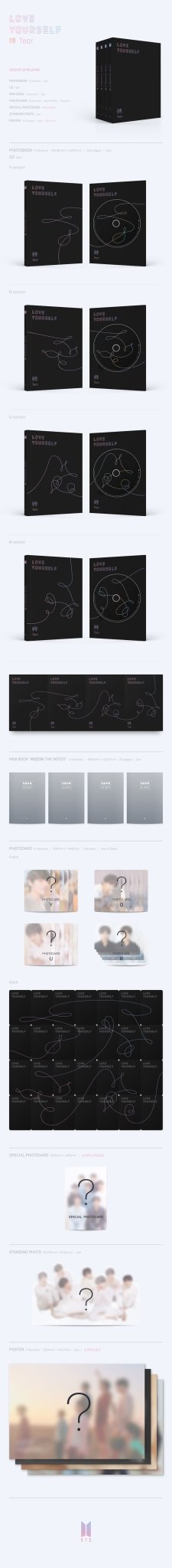 BTS 3rd Album LOVE YOURSELF 轉 'Tear' – album (Y / / ) | HobiEgo