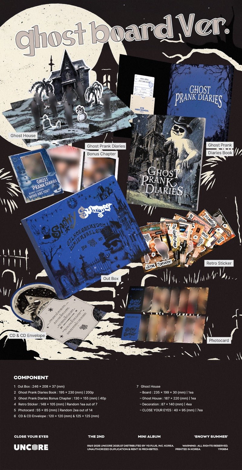 CLOSE YOUR EYES 2nd Mini Album Snowy Summer (Ghost Board Version) – album 8800320193862 ( / / ) | HobiEgo