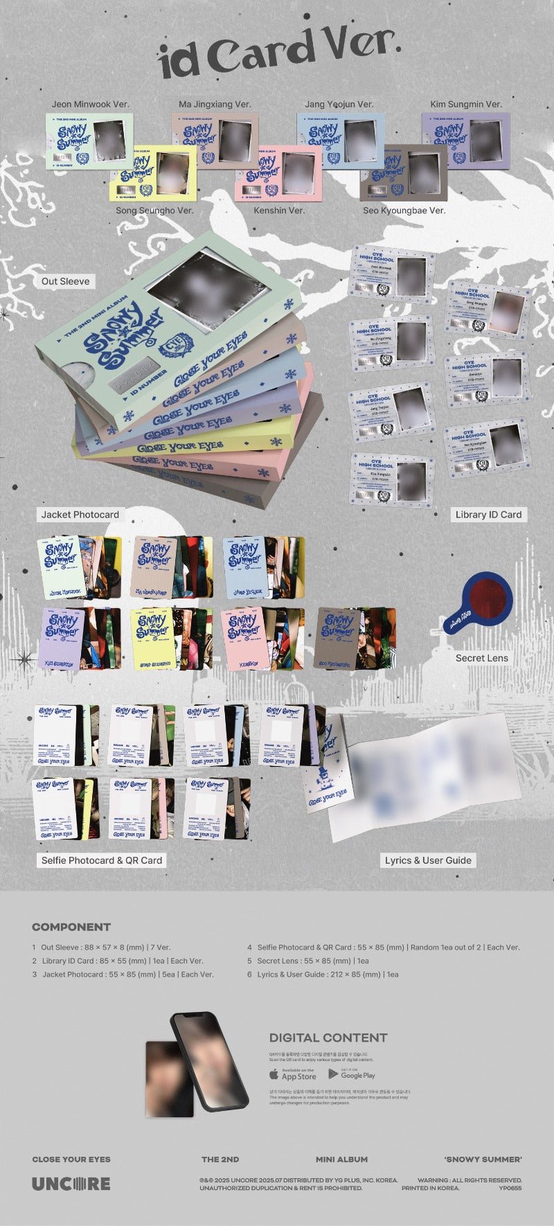 CLOSE YOUR EYES 2nd Mini Album Snowy Summer (ID Card POCA ALBUM) – album (Jeon Minwook / / ) | HobiEgo