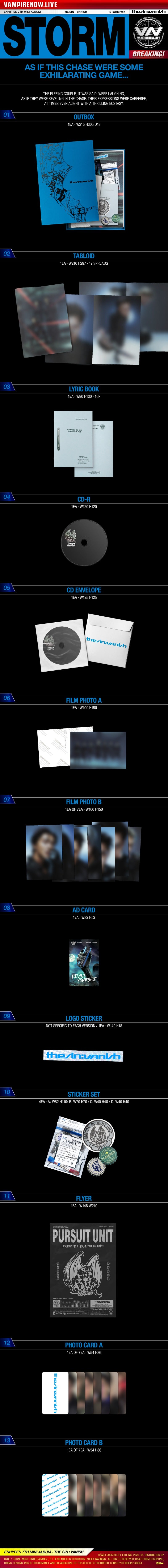 PRE-ORDER ENHYPEN 7th Mini Album THE SIN VANISH + ALADIN POB