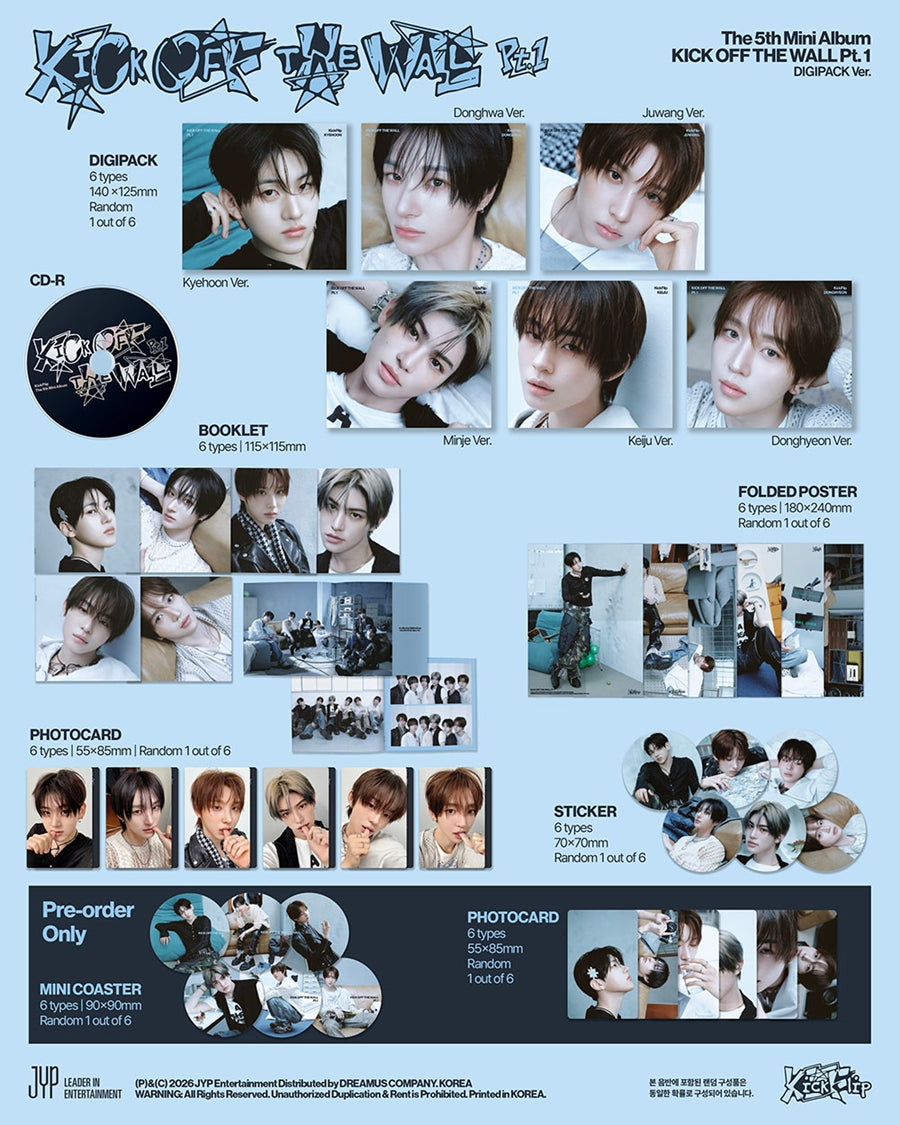 KickFlip 5th Mini Album KICK OFF THE WALL Pt.1 (DIGIPACK Version)