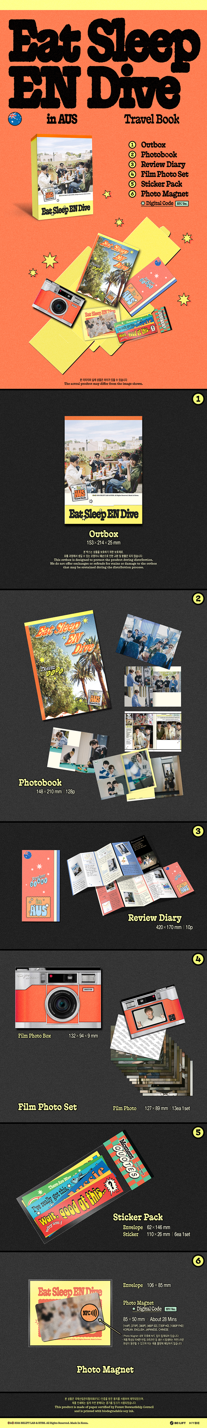 PRE-ORDER ENHYPEN Eat Sleep EN Dive in AUS Travel Book