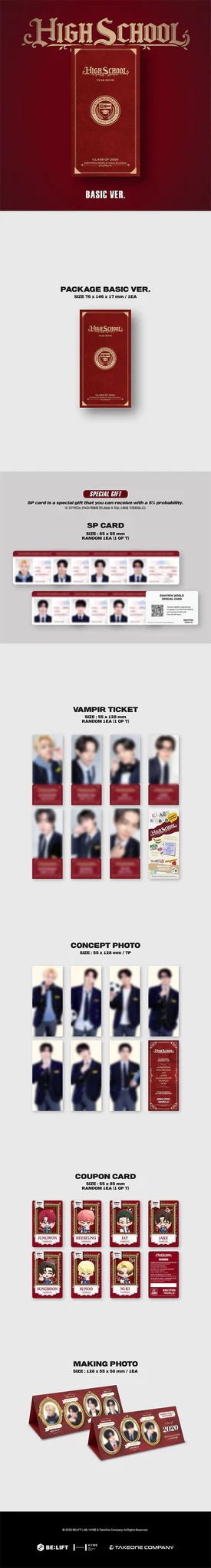 ENHYPEN WORLD COUPON CARD COLLECTION HIGH SCHOOL (BASIC Version) – merch 8809949675971 ( / / ) | HobiEgo K - pop Shop