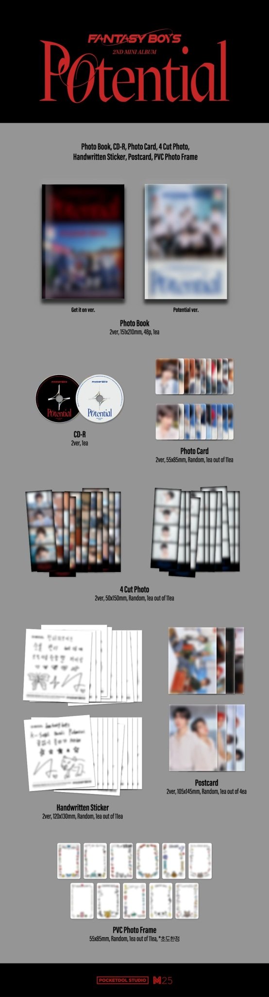 FANTASY BOYS 2nd Mini Album Potential – album (Get it on (RED) / / ) | HobiEgo