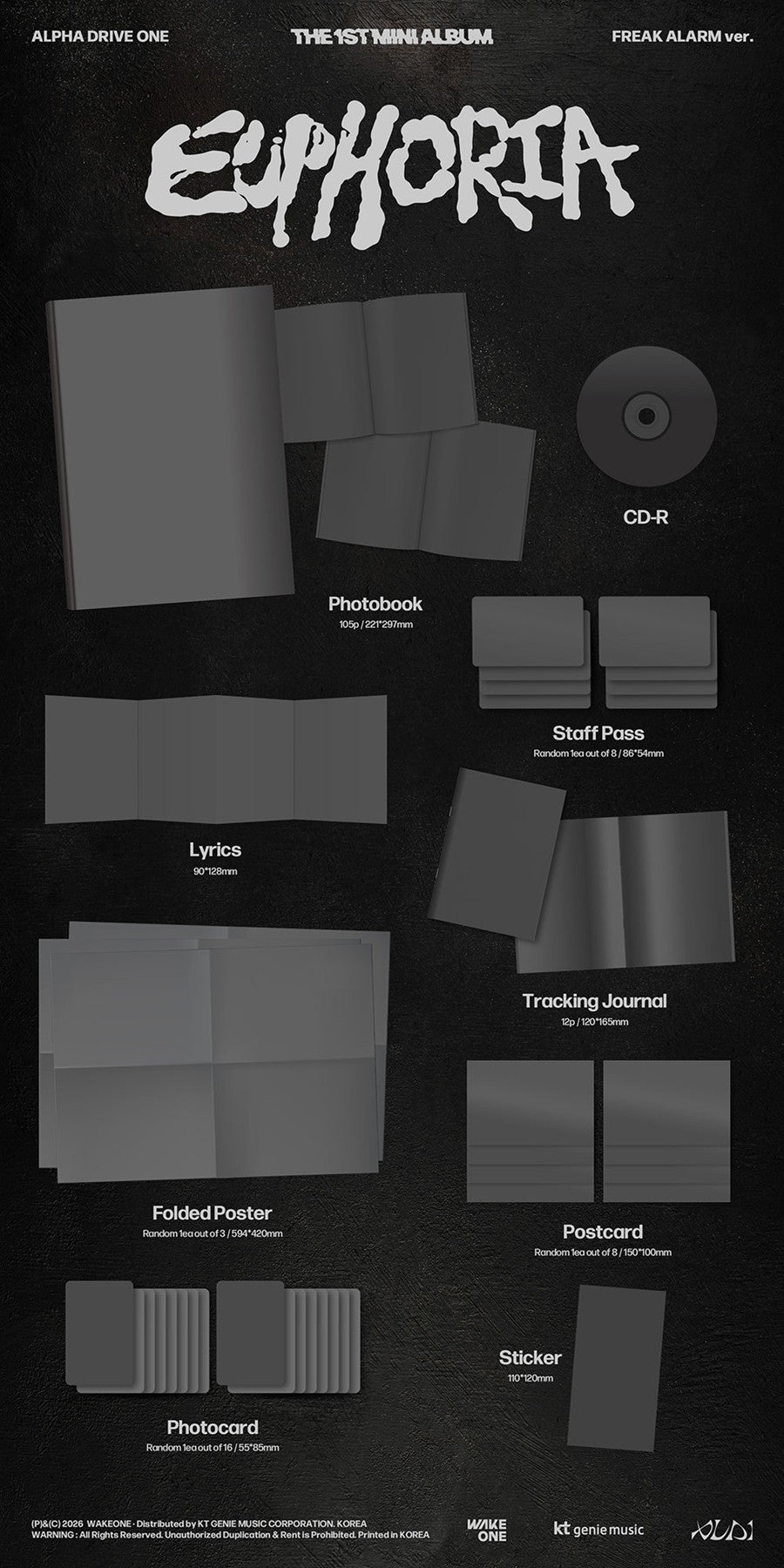 PRE-ORDER ALPHA DRIVE ONE The 1ST Mini Album EUPHORIA (FREAK ALARM Version)