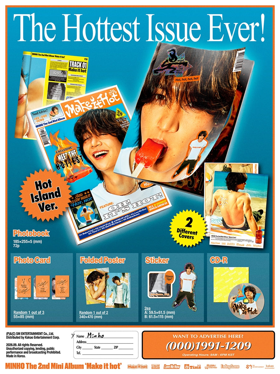 PRE-ORDER MINHO 2nd Mini Album Make It Hot (Hot Island Version)