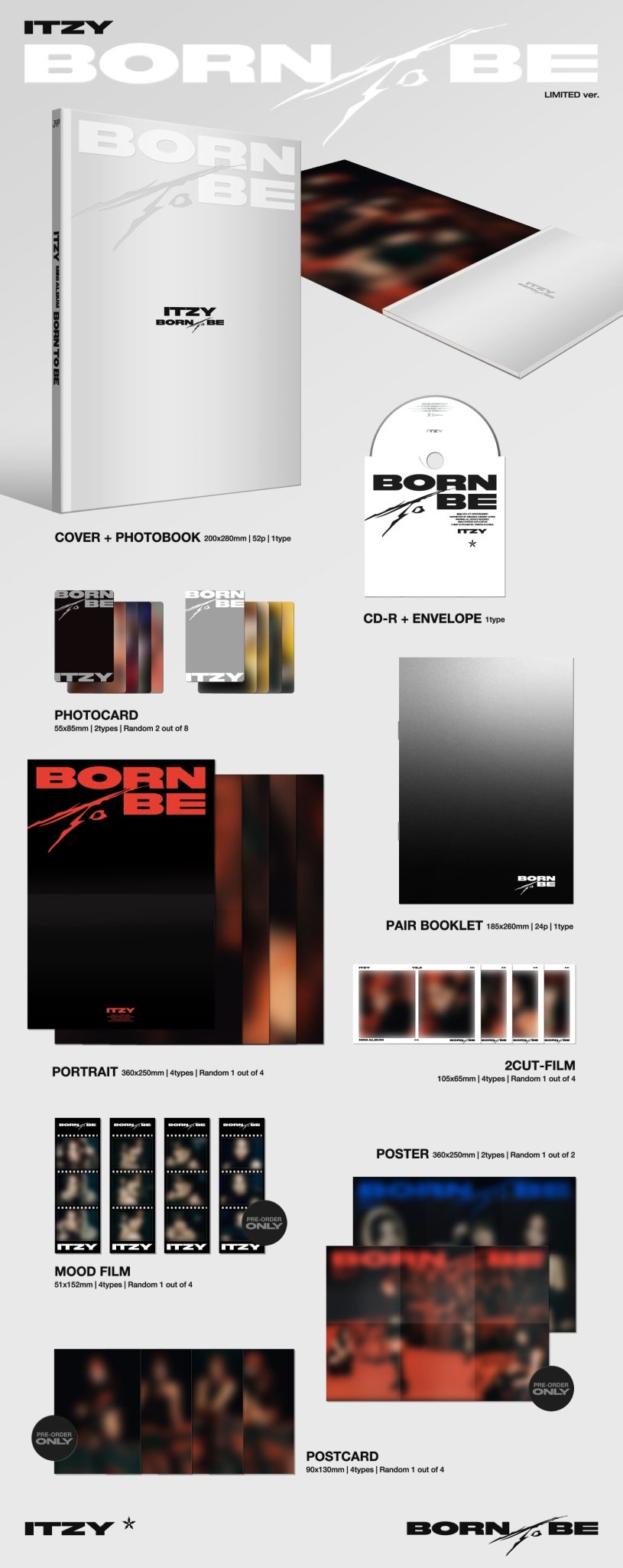 ITZY 2nd Full Album BORN TO BE (Limited Version) + Sound Wave POB Photocard – album ( / / ) | HobiEgo