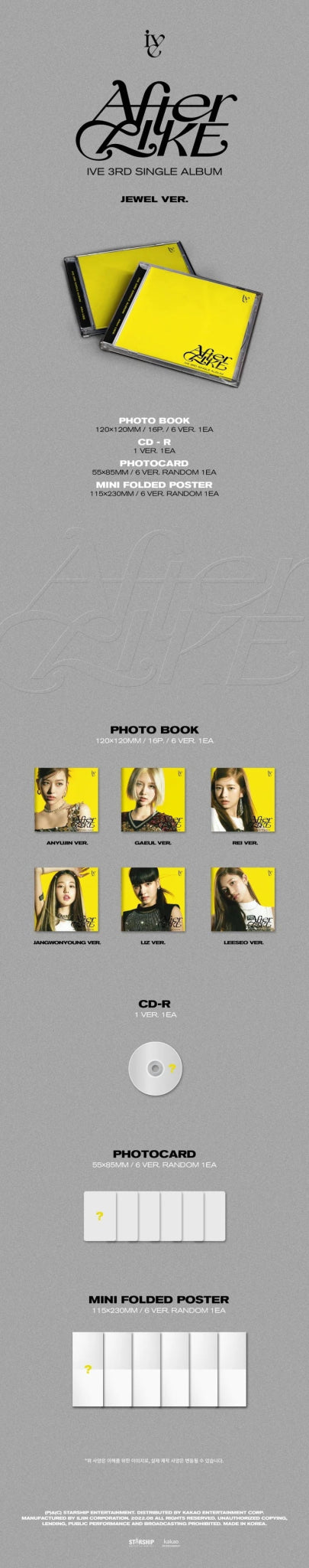 IVE 3rd Single Album AFTER LIKE (Jewel Case Version) – album (Yujin / / ) | HobiEgo