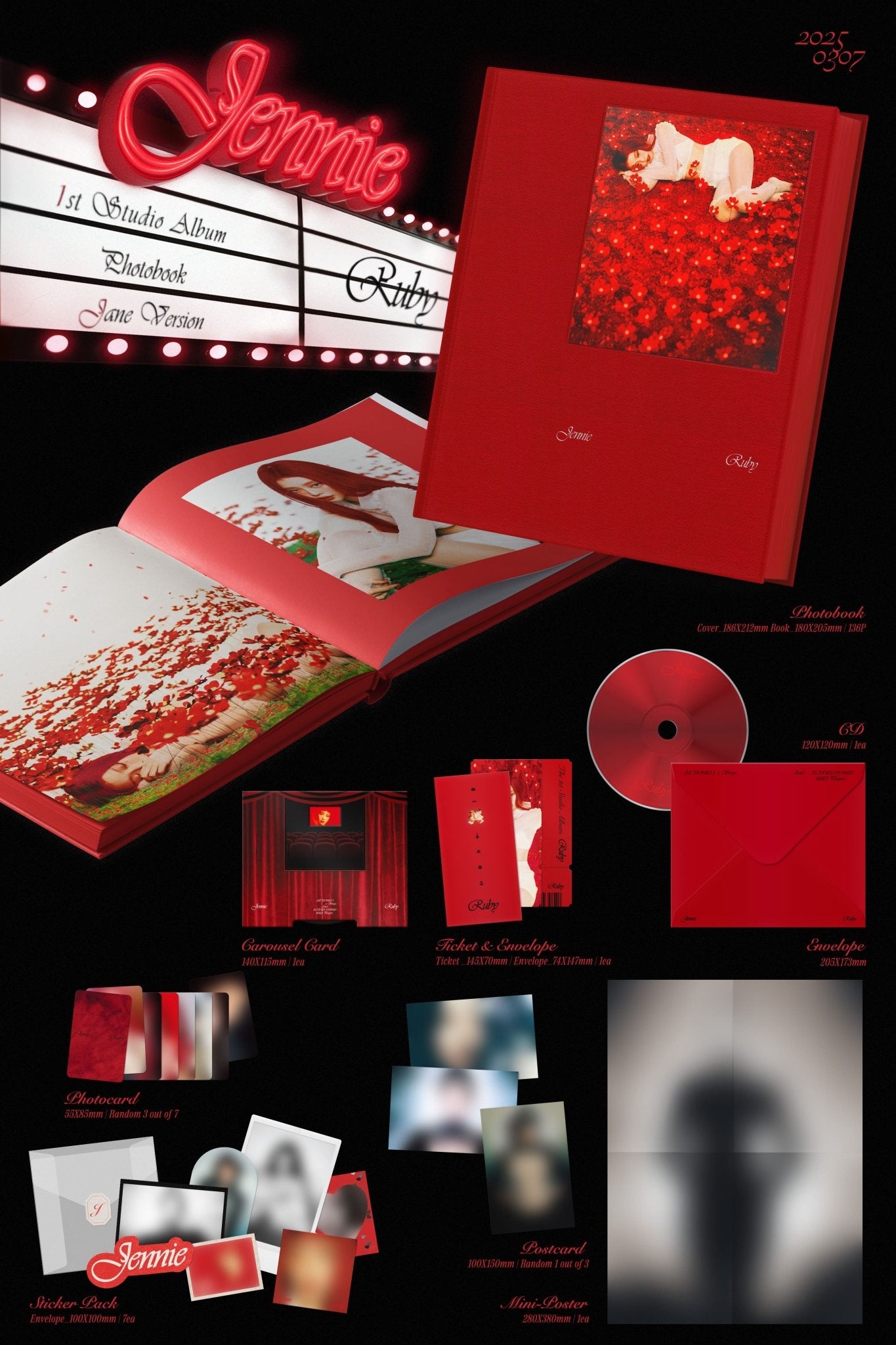 JENNIE 1st Studio Album Ruby – album (Jane (RED) / / ) | HobiEgo