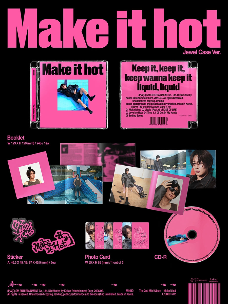 PRE-ORDER MINHO 2nd Mini Album Make it hot (Jewel Case Version)