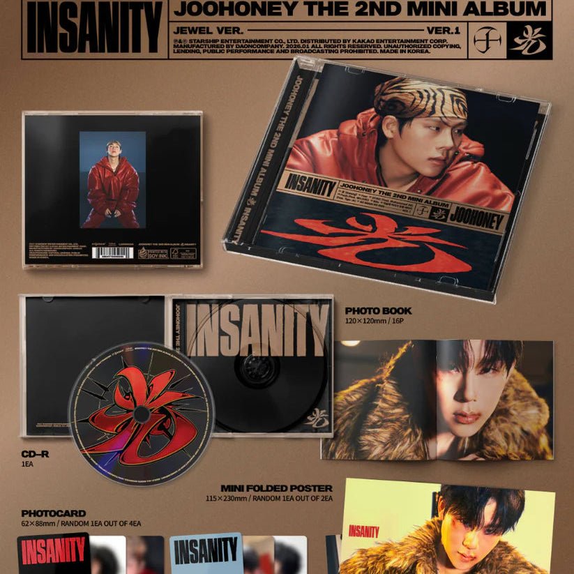 JOOHONEY (MONSTA X) 2nd Mini Album 光 INSANITY (Jewel Version) – album (1 (RED) / / ) | HobiEgo K - pop Shop