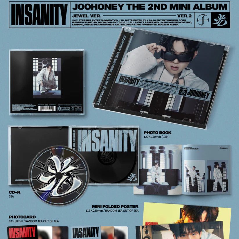 JOOHONEY (MONSTA X) 2nd Mini Album 光 INSANITY (Jewel Version) – album (2 (RED) / / ) | HobiEgo K - pop Shop