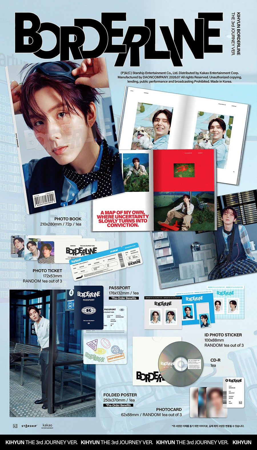 Kihyun (Monsta X) EP BORDERLINE (THE 3rd JOURNEY Version)