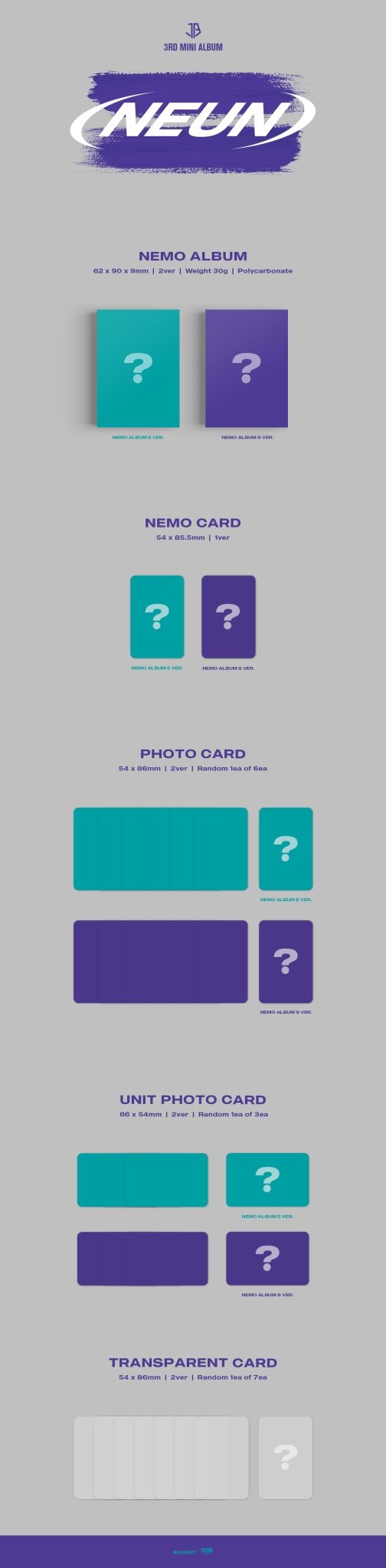 JUSTB 3rd Mini Album = (NEUN) (Nemo Album) – album (E (TEAL) / / ) | HobiEgo