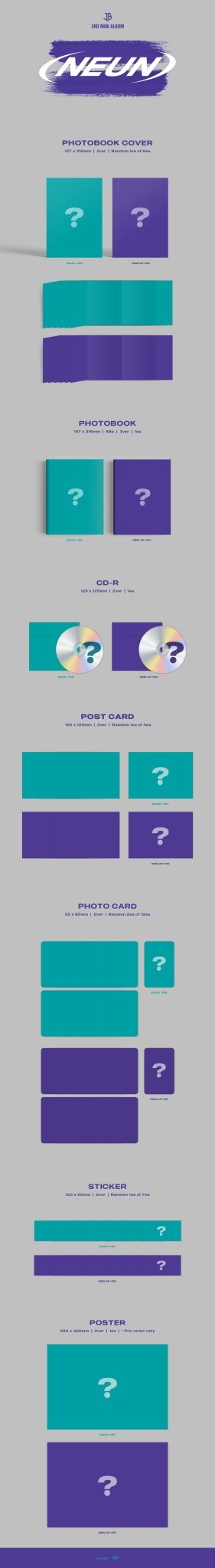 JUSTB 3rd Mini Album = (NEUN) – album (EQUAL (TEAL) / / ) | HobiEgo