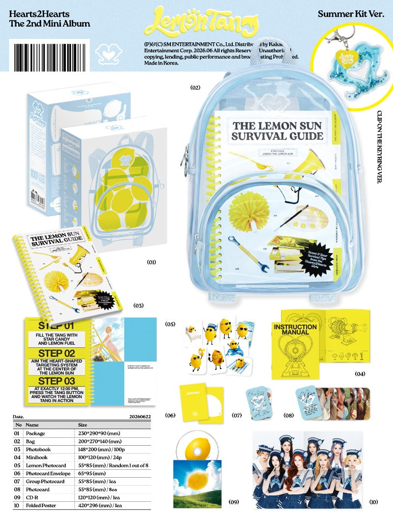 PRE-ORDER HEARTS2HEARTS 2nd Mini Album LEMON TANG (SUMMER KIT LIMITED)