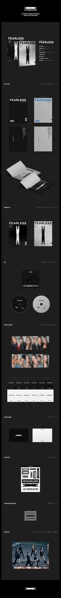 LE SSERAFIM 1st Mini Album FEARLESS – album (Black Petrol / / ) | HobiEgo