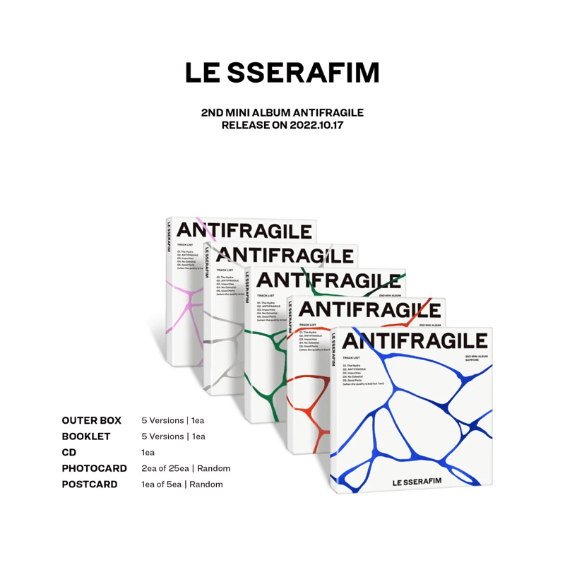 LE SSERAFIM 2nd Mini Album ANTIFRAGILE (COMPACT Version) – album (SAPPHIRE / / ) | HobiEgo