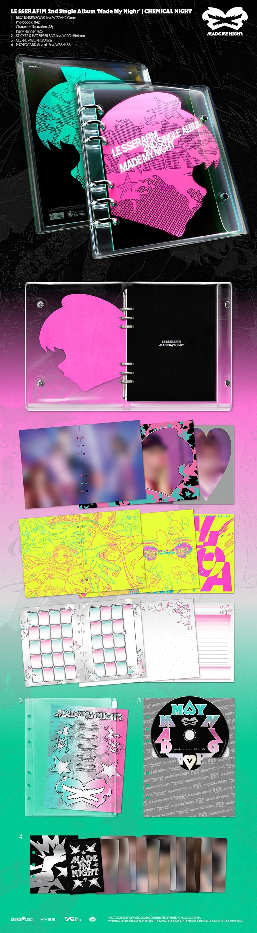 PRE-ORDER LE SSERAFIM 2nd Single Album Made My Night CHEMICAL NIGHT