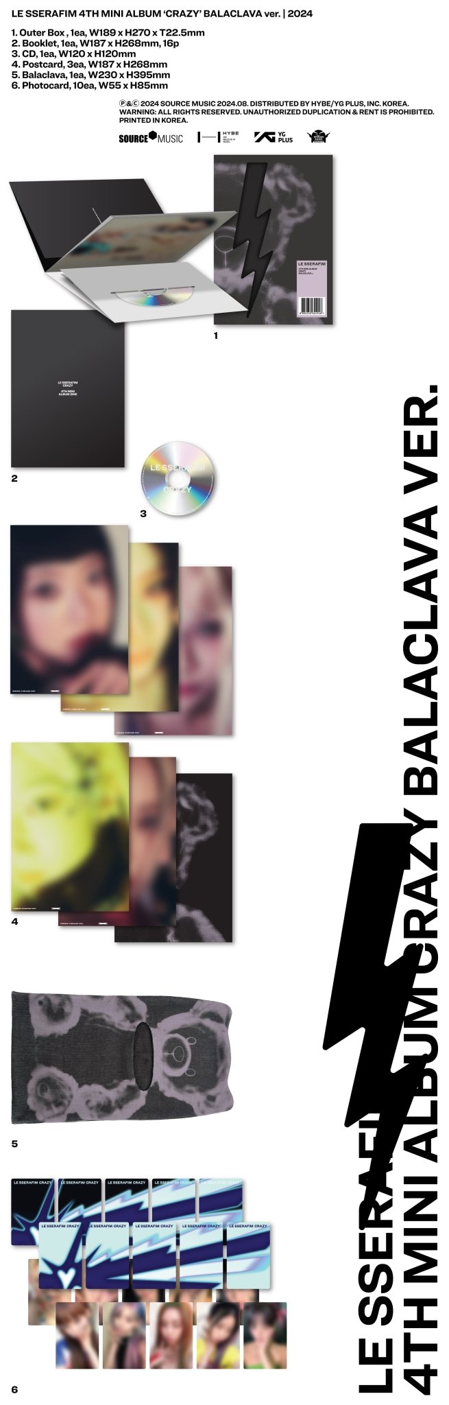 LE SSERAFIM 4th Mini Album CRAZY (BALACLAVA Version) – album ( / / ) | HobiEgo