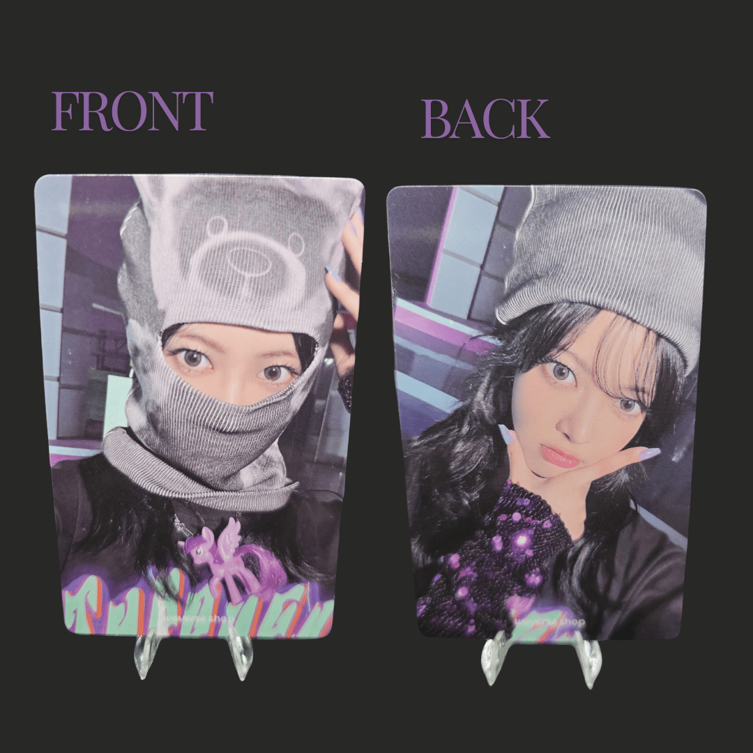 LE SSERAFIM 4th Mini Album CRAZY Weverse Photocards Balaclava Version – Photocards (Hong Eunchae / / ) | HobiEgo