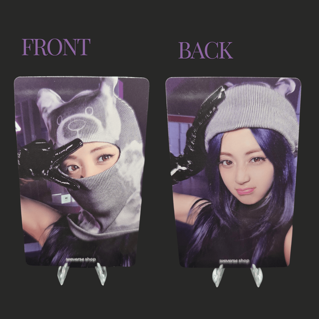 LE SSERAFIM 4th Mini Album CRAZY Weverse Photocards Balaclava Version – Photocards (Huh Yunjin / / ) | HobiEgo