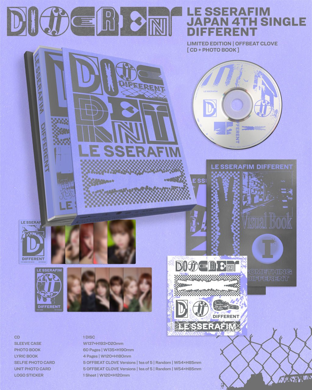 LE SSERAFIM Japanese Album DIFFERENT (Limited Edition Offbeat Clove Version) – album ( / / ) | HobiEgo