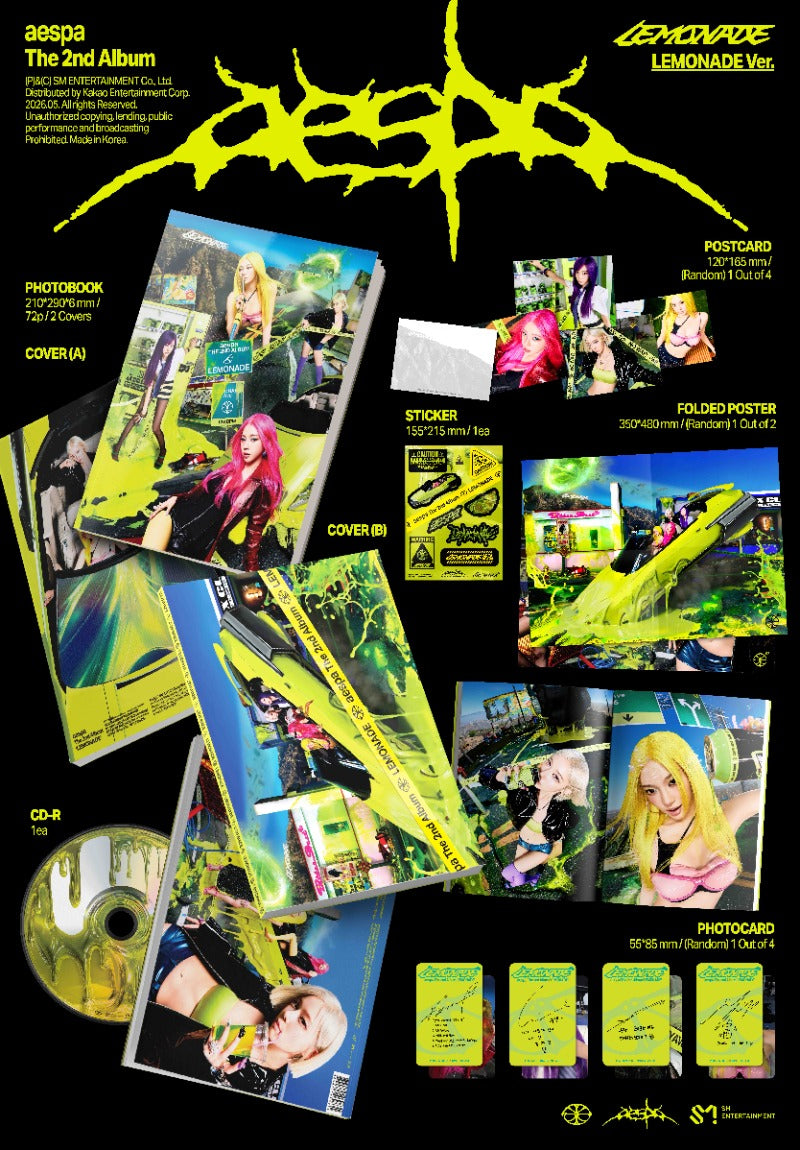 PRE-ORDER AESPA 2nd Full Album LEMONADE (Lemonade Version) Random