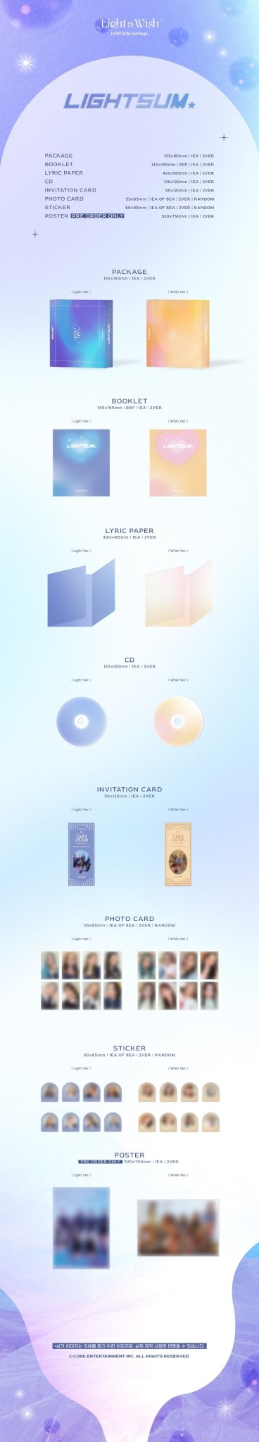 LIGHTSUM 2nd Single Album Light a Wish – album 8804775 199202 (Light (BLUE) / / ) | HobiEgo