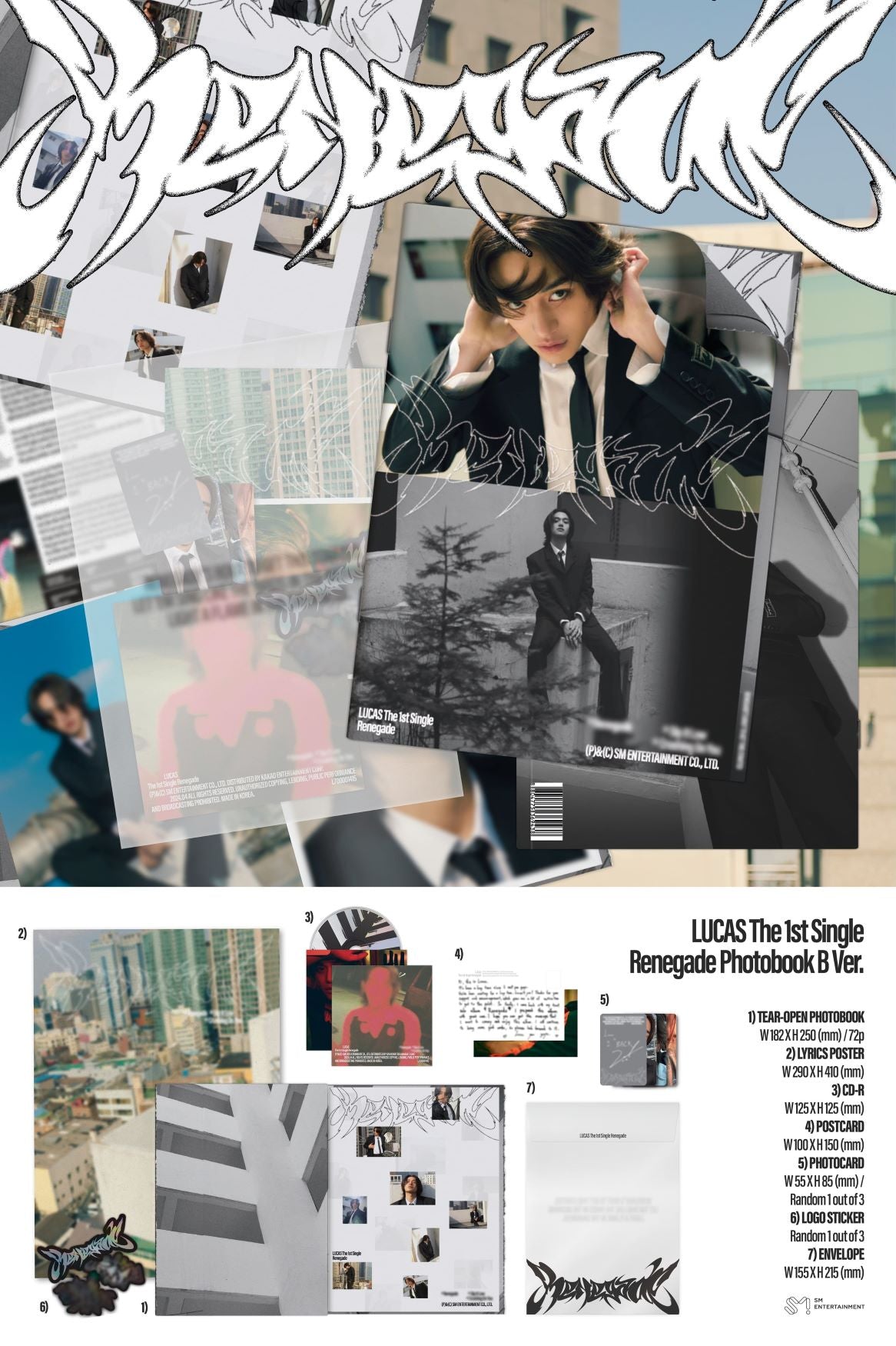 LUCAS 1st Single Album Renegade (Photobook Version) – album (B / / ) | HobiEgo