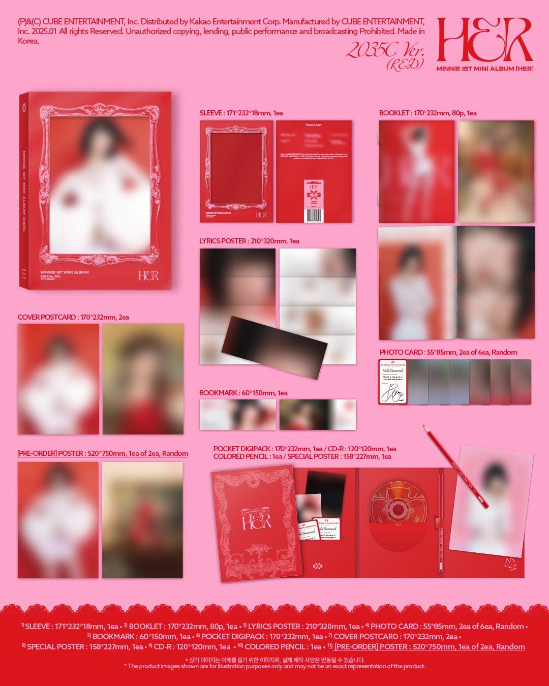 MINNIE ((G) - IDLE) 1st Mini Album HER – album (2035C (RED) / / ) | HobiEgo