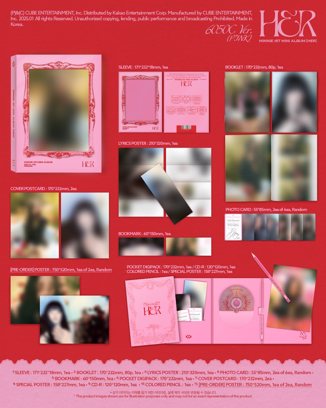 MINNIE ((G) - IDLE) 1st Mini Album HER – album (6050C (PINK) / / ) | HobiEgo